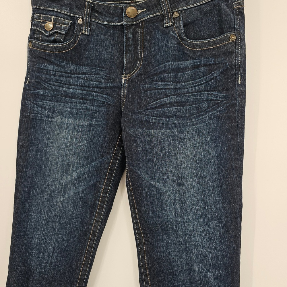 Kut From The Kloth Natalie Crop Jeans Women Size 6 Dark Wash Cuffed Denim - Picture 3 of 15